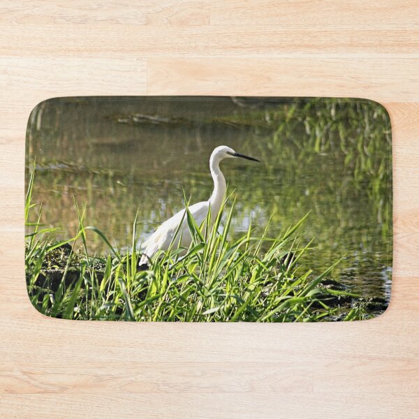 Item preview, White Egret Wading Bird Wetland designed and sold by Anna Lemos.