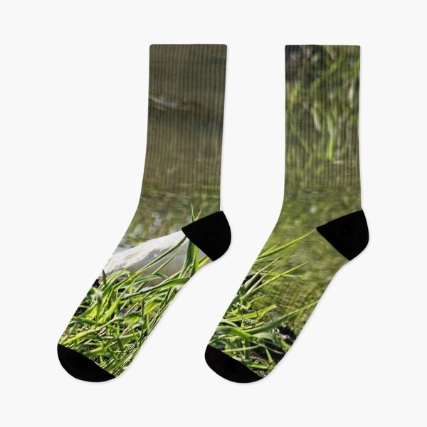 Item preview, White Egret Wading Bird Wetland designed and sold by Anna Lemos.