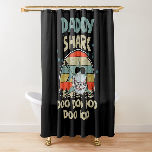 Daddy Shark T-Shirt. Doo Doo Doo Tee. Shower Curtain