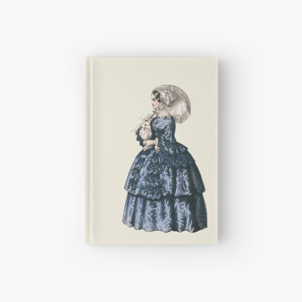 Victorian Lady with parasol and lace dress Hardcover Journal