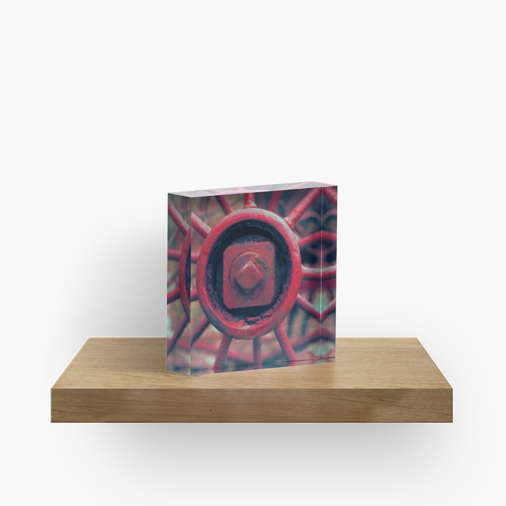 Rusty Wheel Acrylic Block