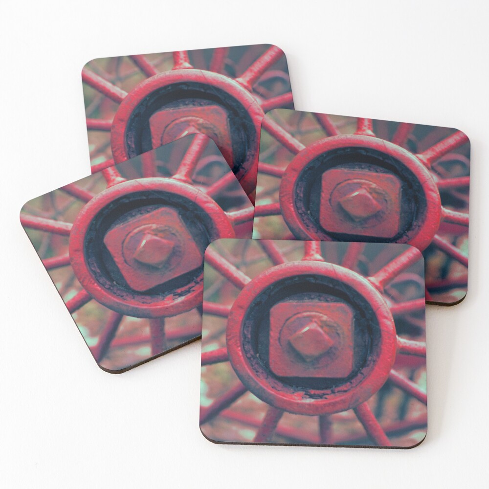 Rusty Wheel Coasters (Set of 4)