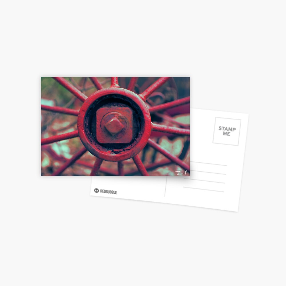 Rusty Wheel Postcard