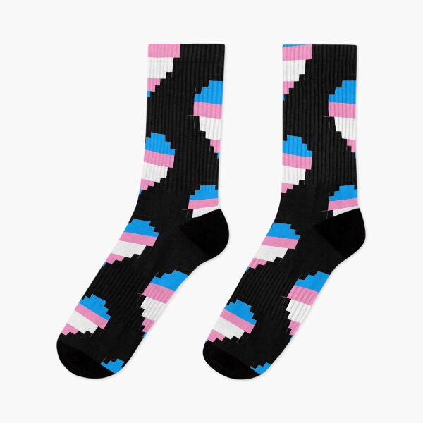 Item preview, Pixel Heart Trans Pride Flag (Black Background) designed and sold by QueerShop.