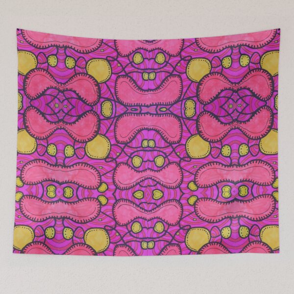 Item preview, Abstract bacteria pattern in pink, black and yellow colors  designed and sold by Miledi.