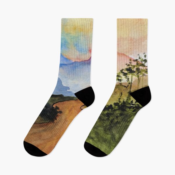 Item preview, african road watercolor painting designed and sold by artjojo.