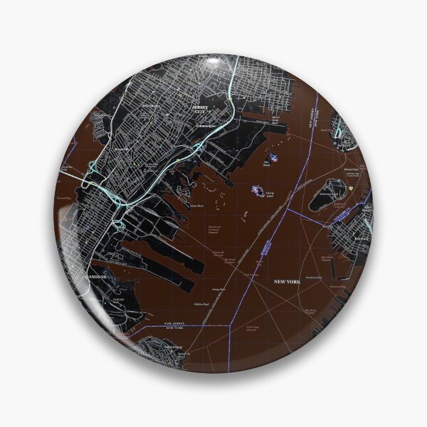Item preview, Jersey City, NJ Topographical Map Dark designed and sold by PGHPhotoCo.