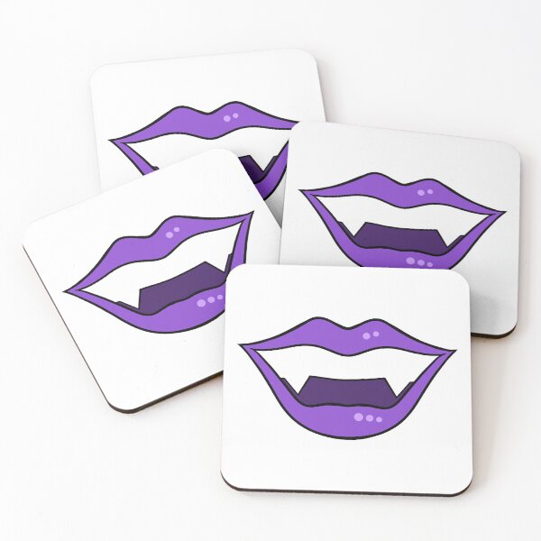Item preview, Vampire lips 2 cartoon bright purple designed and sold by ArtfulBonBon.