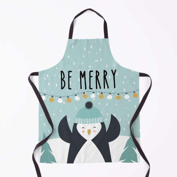 Item preview, Winter Wonderland "Be Merry" Cute Little Snow Covered Woodland Penquin designed and sold by infinitygrafix.