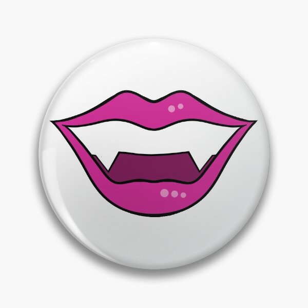 Item preview, Vampire lips 2 cartoon bright pink designed and sold by ArtfulBonBon.