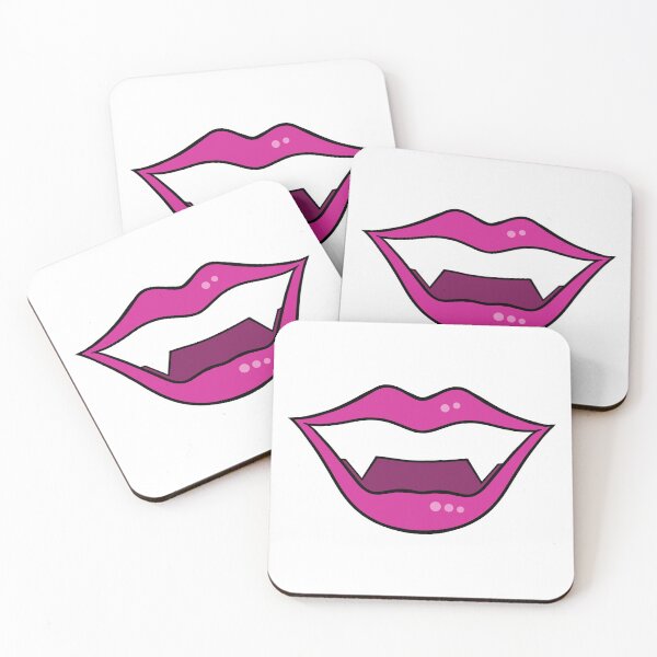 Item preview, Vampire lips 2 cartoon bright pink designed and sold by ArtfulBonBon.