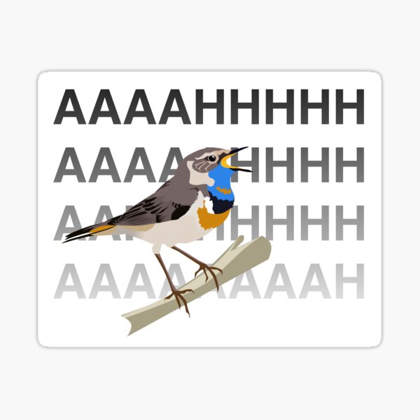 Bluethroat, after reading the news Sticker