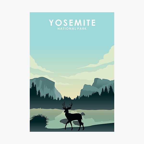 Yosemite National Park California Nature Travel Poster Print Photographic Print