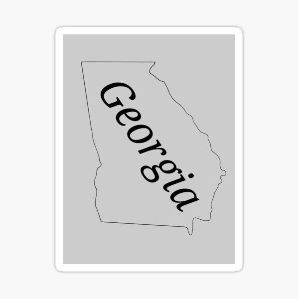 Georgia State Outline With Text Sticker For Sale By Creativenweird Redbubble 1205