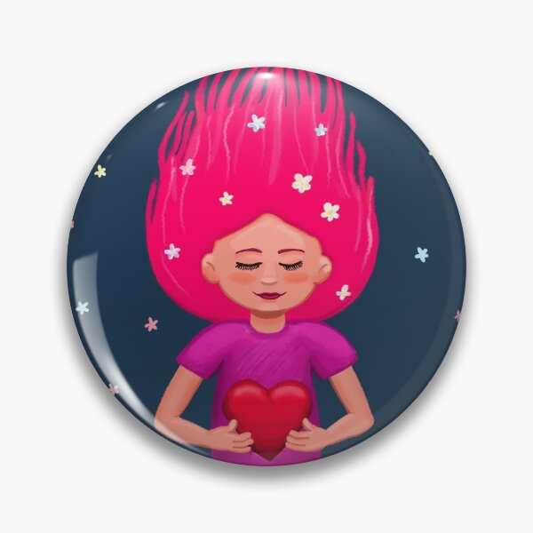 Item preview,  pink-haired girl with heart designed and sold by Adelaide-Lkn.