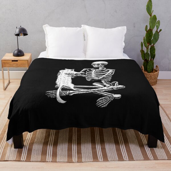 Item preview, Funny Skeleton Play With Cat Spooky Halloween designed and sold by Stacyaz.