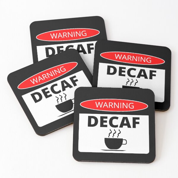 Item preview, Decaf Coffee Danger Warning Sticker Label designed and sold by GregFromThePeg.