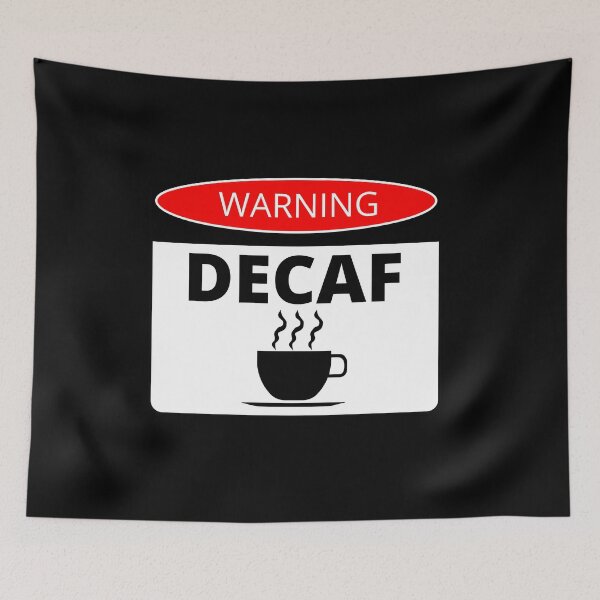 Item preview, Decaf Coffee Danger Warning Sticker Label designed and sold by GregFromThePeg.
