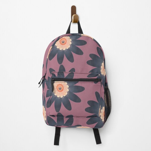 Item preview, Late Summer Bloom With Dark-Blue Petals on Dark Pink designed and sold by Latoblooms.