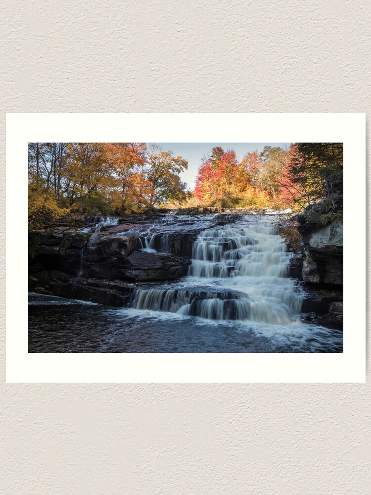 Alternate view of Shohola Falls in the Pocono Mountains, PA, at peak fall foliage Art Print