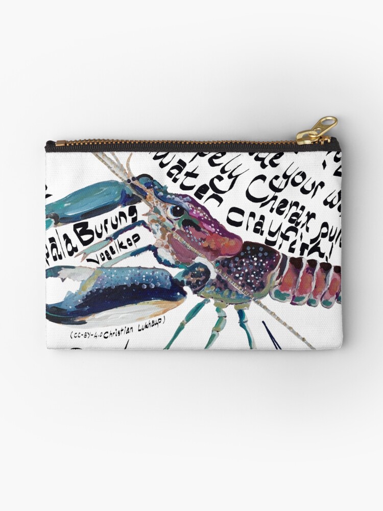 Cherax Pulcher Freshwater Crayfish Zipper Pouch By Michdevilish