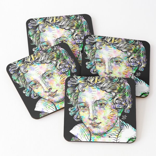 Item preview, PERCY BYSSHE SHELLEY watercolor and ink portrait designed and sold by lautir.
