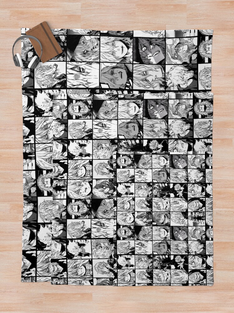 Alternate view of Shigaraki Collage black and white version Throw Blanket