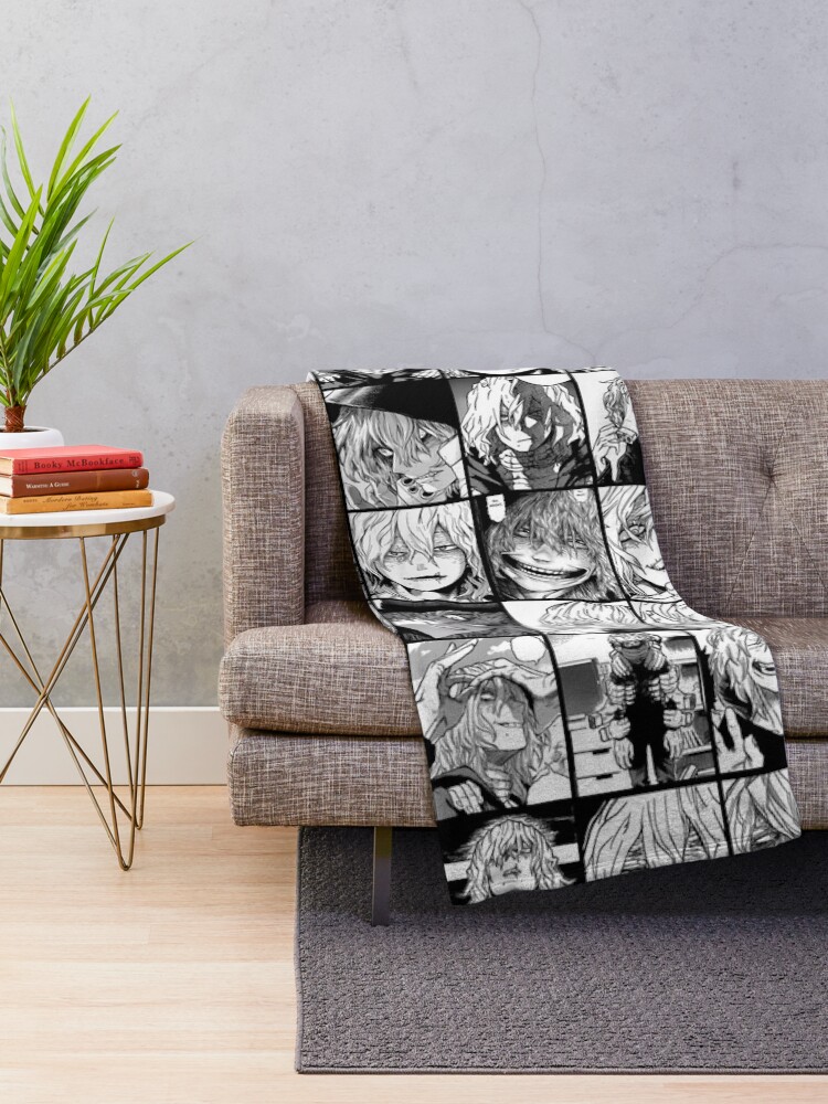 Alternate view of Shigaraki Collage black and white version Throw Blanket