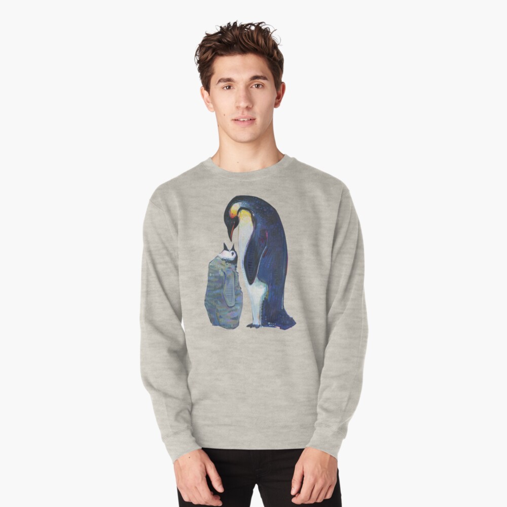 Emperor Penguin Baby and Parent Painting - 2012 Pullover Sweatshirt