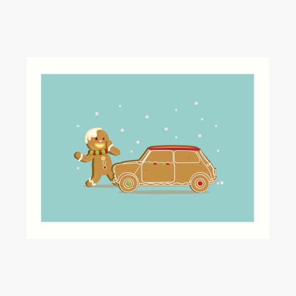 Gingerbread classic english car Art Print