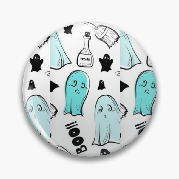 Item preview, Boo monsters, black, blue, white, cute Halloween watercolor pattern, boo, witch, candy, bat, witch hat, pumpkin, latest Halloween bestselling, trending designed and sold by August-E.