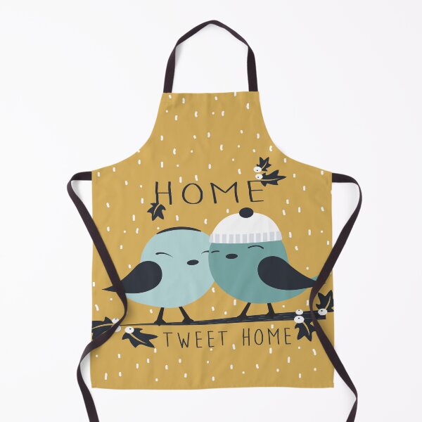 Item preview, Winter Wondland Cute Little Love Birds "Home Tweet Home" Mustard Snow Background designed and sold by infinitygrafix.