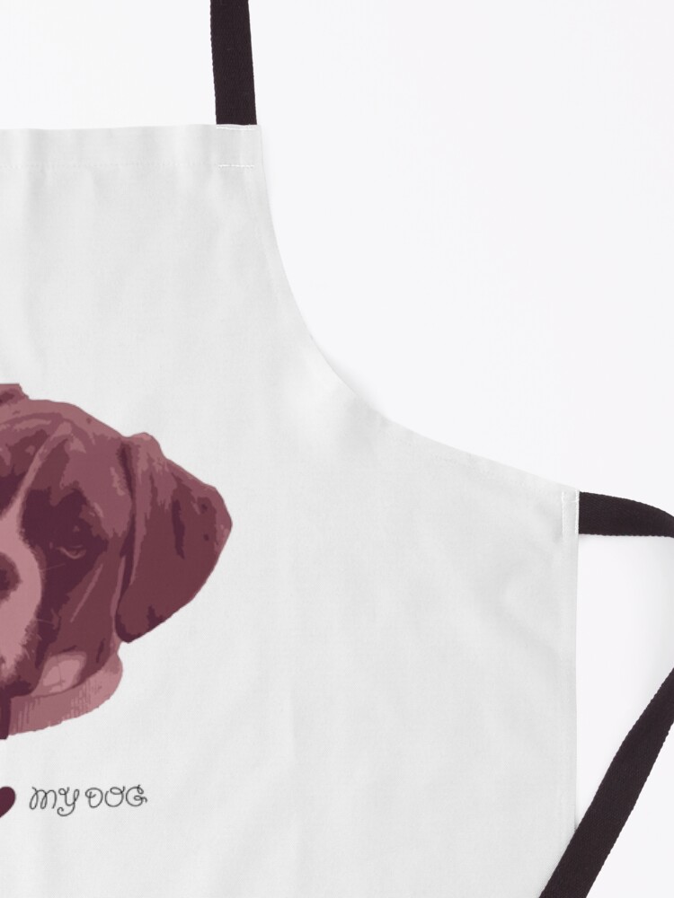 Alternate view of I love my dog - Boxer (Pink) Apron