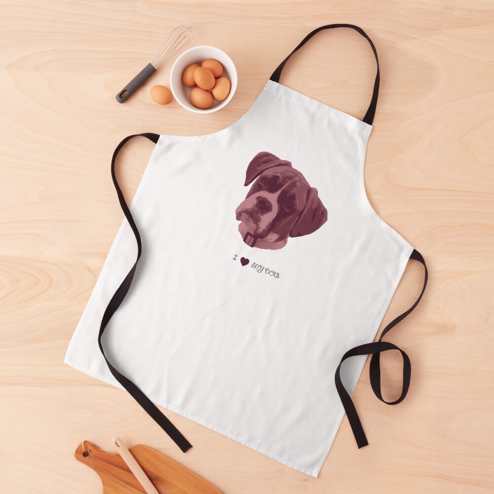 I love my dog - Boxer (Pink) Apron