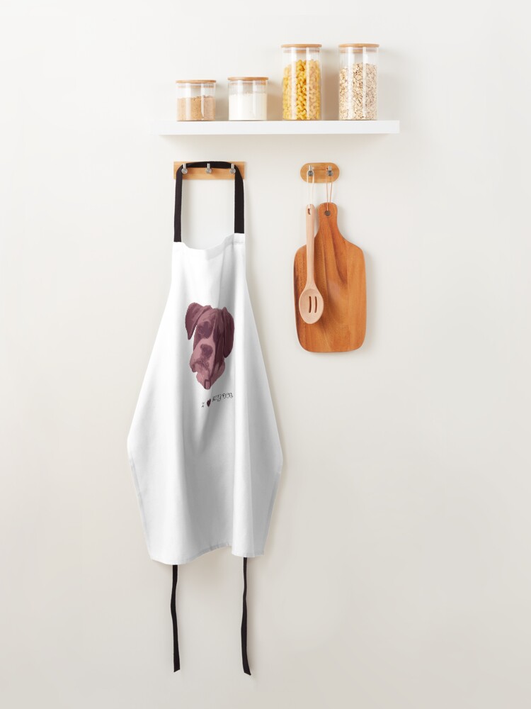 Alternate view of I love my dog - Boxer (Pink) Apron
