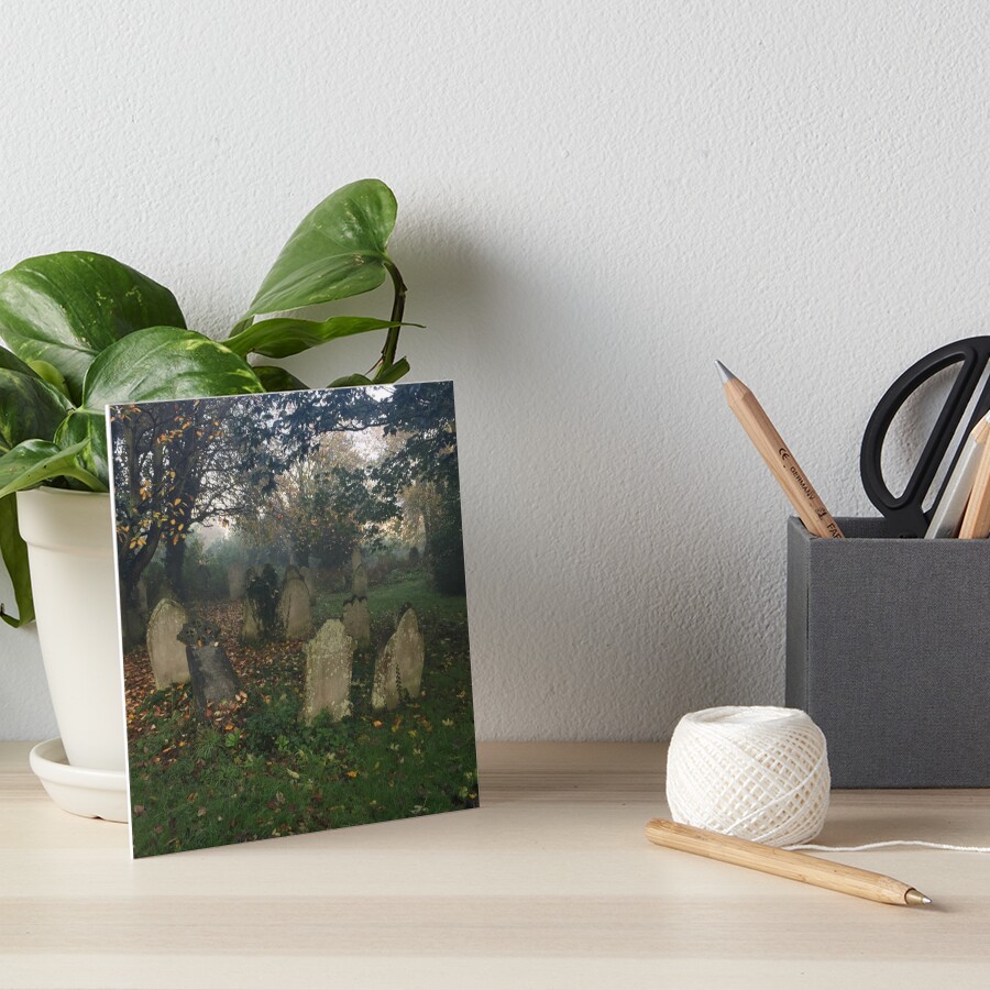 Misty graveyard Art Board Print