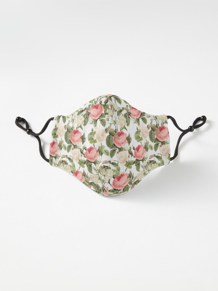 Alternate view of Pink and White roses Mask
