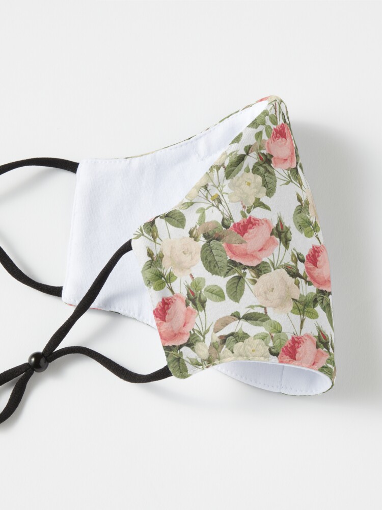 Alternate view of Pink and White roses Mask