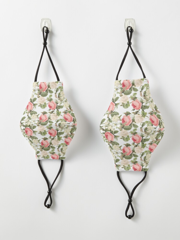 Alternate view of Pink and White roses Mask