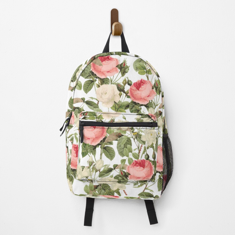 Pink and White roses Backpack