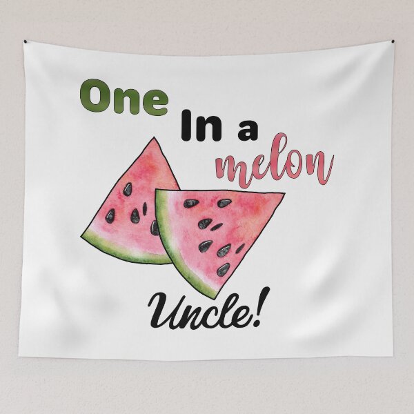 Item preview, One in a Melon Uncle with Watercolor Watermelon Slices designed and sold by LovenLaughter.