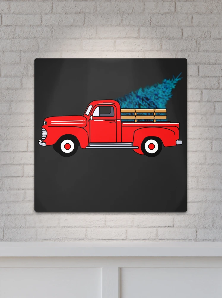 The Original Holiday Retro Truck Dish Drying Mat Print