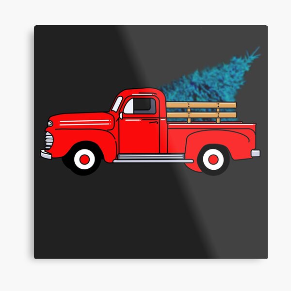 The Original Holiday Retro Truck Dish Drying Mat Print