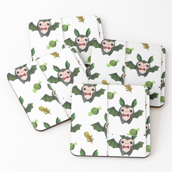 Item preview,  Cute bats, black, white, green, cute Halloween watercolor pattern, boo, witch, candy, bat, witch hat, pumpkin, latest Halloween bestselling, trending designed and sold by August-E.