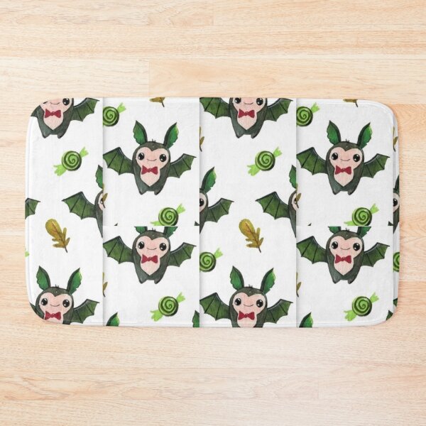 Item preview,  Cute bats, black, white, green, cute Halloween watercolor pattern, boo, witch, candy, bat, witch hat, pumpkin, latest Halloween bestselling, trending designed and sold by August-E.