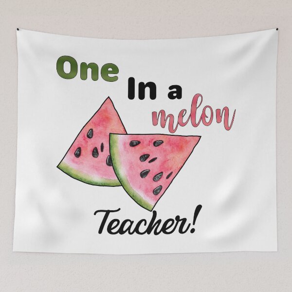 Item preview, One in a Melon Teacher with Watercolor Watermelon Slices designed and sold by LovenLaughter.