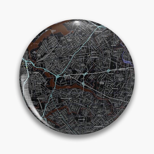 Item preview, Camden, NJ Topographical Map Dark designed and sold by PGHPhotoCo.