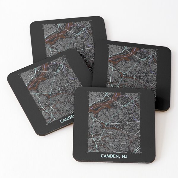 Item preview, Camden, NJ Topographical Map Dark designed and sold by PGHPhotoCo.