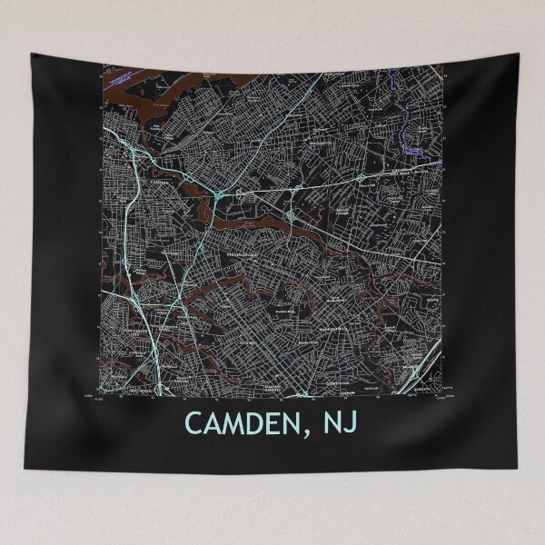 Item preview, Camden, NJ Topographical Map Dark designed and sold by PGHPhotoCo.