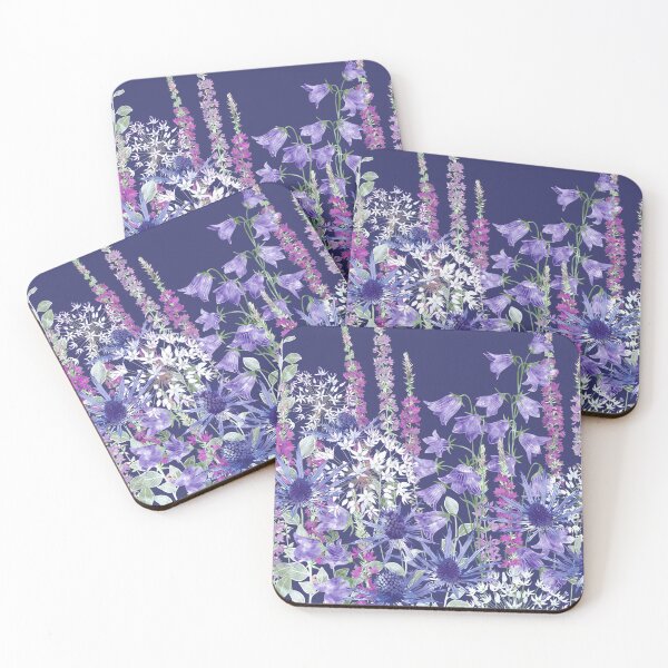 Item preview, Sea Holly, Campanula, White Alliums & Purple Loosestrife designed and sold by Fiona Calder Designs.
